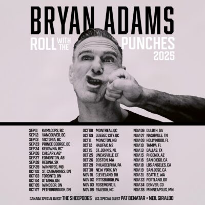 Bryan Adams Roll With The Punches 2025 Tour Hit 40 Cities Across North America Starting September
