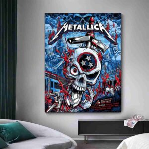 Metallica M72 North American Tour 2025 Event Poster At Pop Up Store Nashville On April 30th And May 3rd Home Decor Poster Canvas