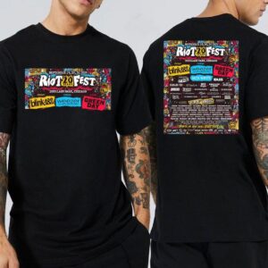 The Riot Fest 20th Anniversary Lineup With Headliners Blink-182 Weezer And Green Day At Douglass Park Chicago IL On September 19-20-21 2025 Two Sided Classic T-Shirt