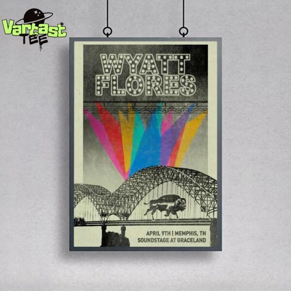 Wyatt Flores Tour Soundstage At Graceland Memphis Tennessee On April 9th 2025 Wall Decor Poster Canvas