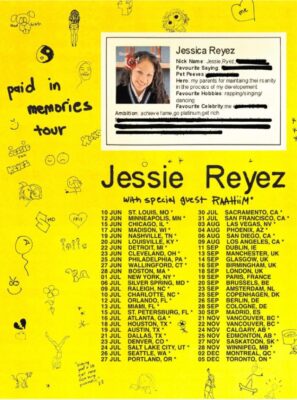 jessie reyez paid in memories tour flyer