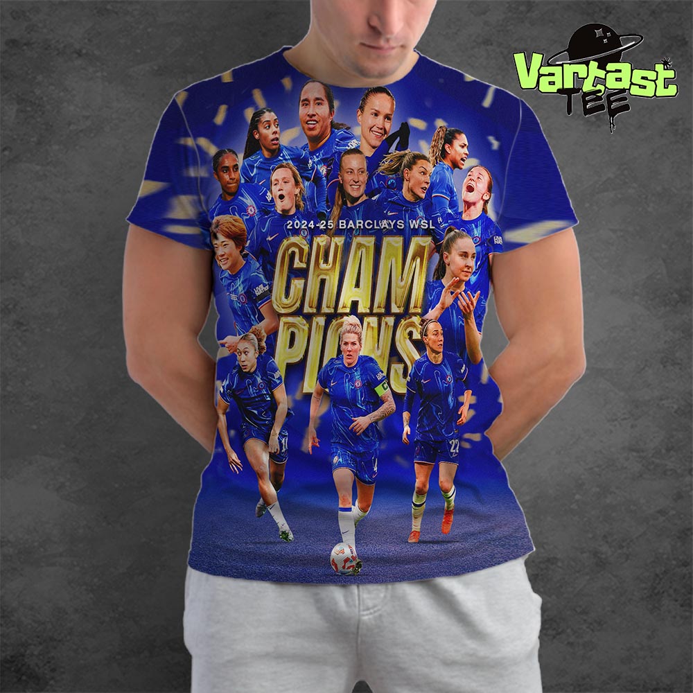 2024-2025 Barclays Women’s Super League Champions Are Chelsea FC Women For The Sixth Consecutive Year All Over Print Shirt 2024-2025 Barclays Women’s Super League Champions Are Chelsea FC Women For The Sixth Consecutive Year All Over Print Shirt