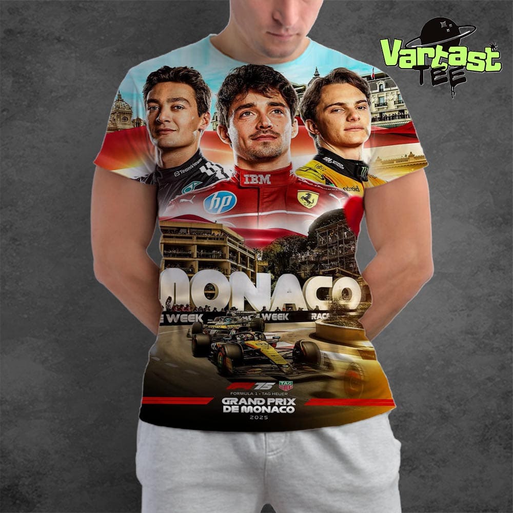 2025 F1 75 Race Week In Monaco GP Official Poster All Over Print Shirt 2025 F1 75 Race Week In Monaco GP Official Poster All Over Print Shirt