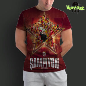 5 Yıldızlı Şampiyon Galatasaray 2024-2025 Süper Lig Champion All Over Print Shirt