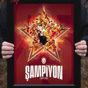 5 Yıldızlı Şampiyon Galatasaray 2024-2025 Süper Lig Champion Home Decor Poster Canvas