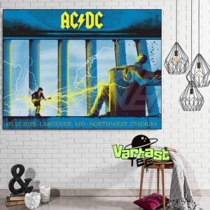 ACDC Concert Poster At Northwest In Landover MD On May 12th 2025 Home Decor Poster Canvas