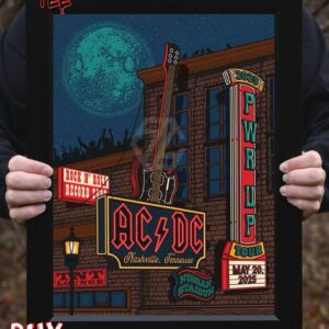 ACDC Nashville Poster For PWR Up Tour 2025 At The Dive Bar Pop Up And Nissan Stadium In Nashville TN On May 20th 2025 Home Decor Poster Canvas