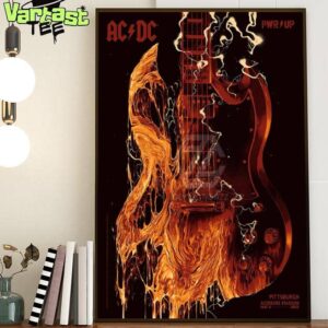 ACDC PWR UP Tour 2025 Angus Guitar Poster At Acrisure Stadium In Pittsburgh PA On May 8th 2025 Poster Canvas Wall Art Home Decor