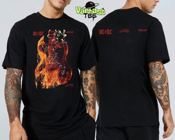 ACDC PWR UP Tour Angus’ Guitar Poster At Acrisure Stadium In Pittsburgh PA On May 8th 2025 Two Sided Essential T-Shirt