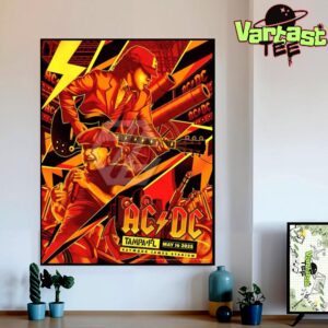 ACDC Tonight’s Concert Poster At Raymond James Stadium Tampa FL On May 16th 2025 Art By Wildner Lima Home Decor Poster Canvas