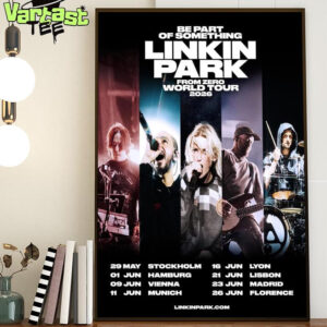 Be Part Of Something Linkin Park From Zero World Tour 2026 For Europe Dates List Across Germany Austria Sweden Spain France And Italy Home Decor Poster Canvas