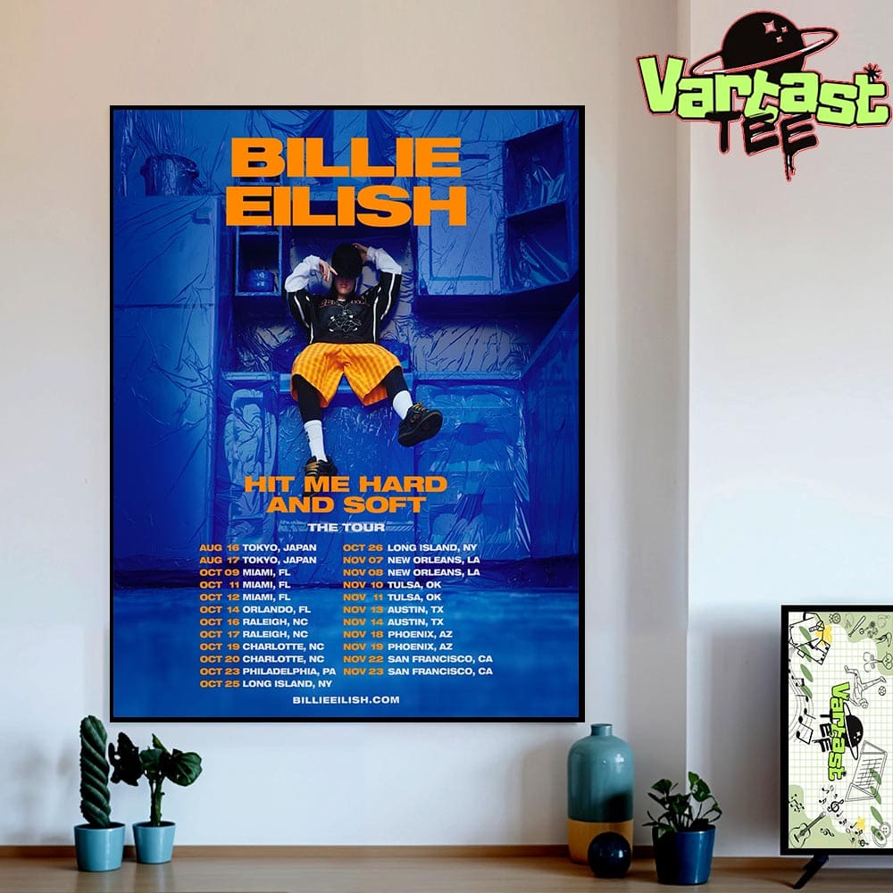 Billie Eilish 2025 Hit Me Hard And Soft The Tour Part 2 For Japan And US Dates List Home Decor Wall Art Poster Canvas Billie Eilish 2025 Hit Me Hard And Soft The Tour Part 2 For Japan And US Dates List Home Decor Wall Art Poster Canvas