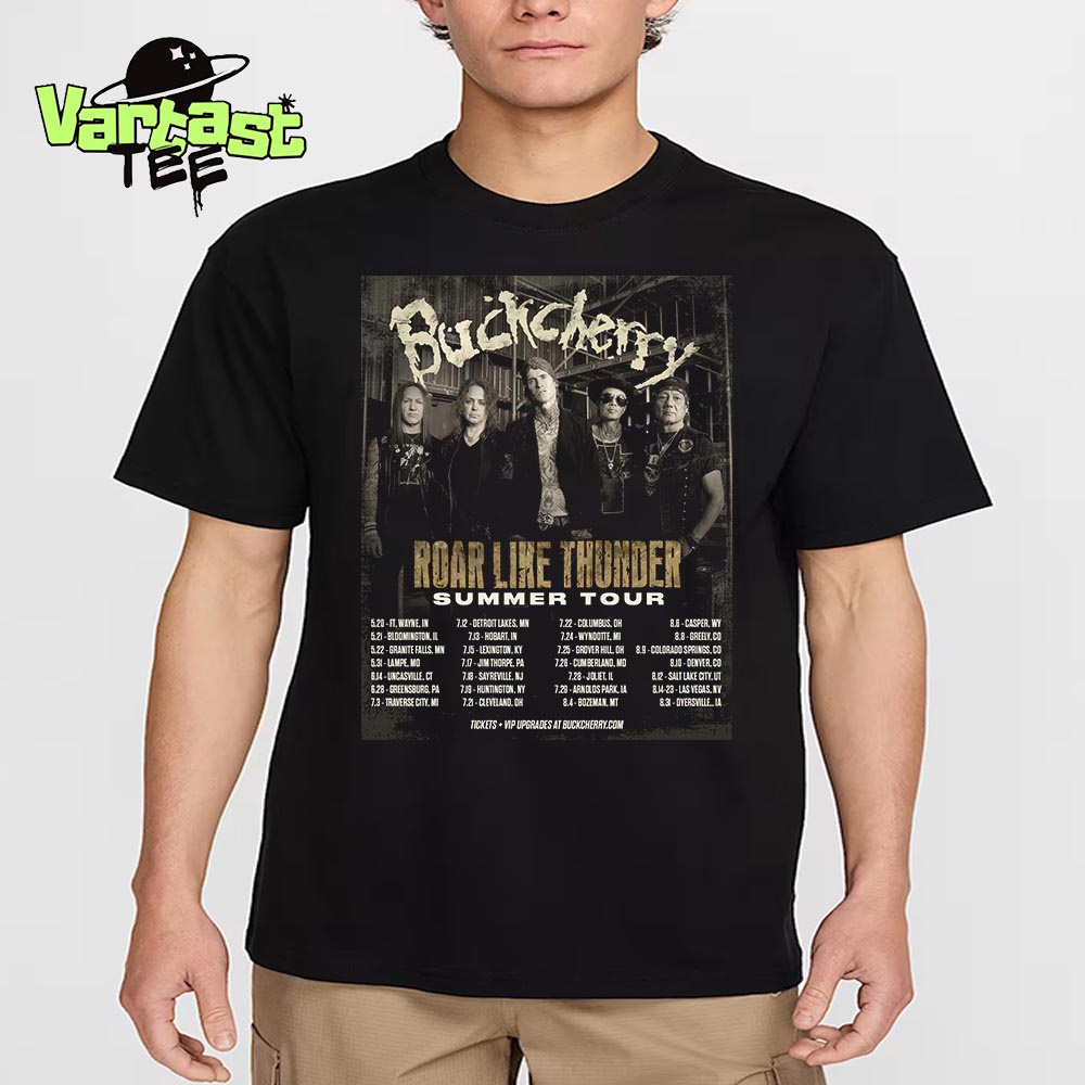 Buckcherry Roar Like Thunder Summer Tour 2025 Across The US Unisex T-Shirt Buckcherry Roar Like Thunder Summer Tour 2025 Across The US Unisex T-Shirt