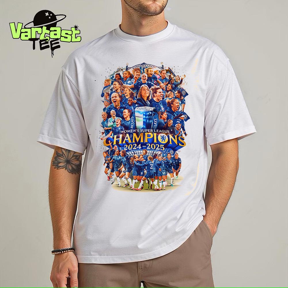 Chelsea FC Women Are The 2024-2025 Barclays Women’s Super League Champions For The Sixth Consecutive Year Unisex T-Shirt Chelsea FC Women Are The 2024-2025 Barclays Women’s Super League Champions For The Sixth Consecutive Year Unisex T-Shirt