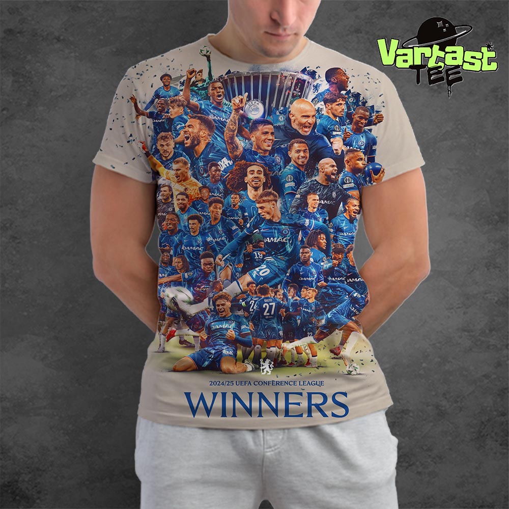 Congratulations To Chelsea FC Are 2024-2025 UEFA Conference League Winners All Over Print Shirt Congratulations To Chelsea FC Are 2024-2025 UEFA Conference League Winners All Over Print Shirt
