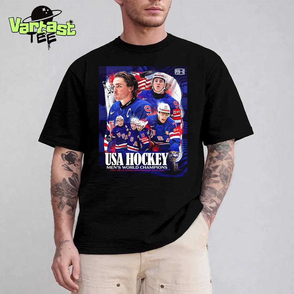 Congratulations To Team USA Hockey Are 2025 Mens World Champions For The First Mens World Championship Titile Since 1933 Unisex T-Shirt Congratulations To Team USA Hockey Are 2025 Mens World Champions For The First Mens World Championship Titile Since 1933 Unisex T-Shirt