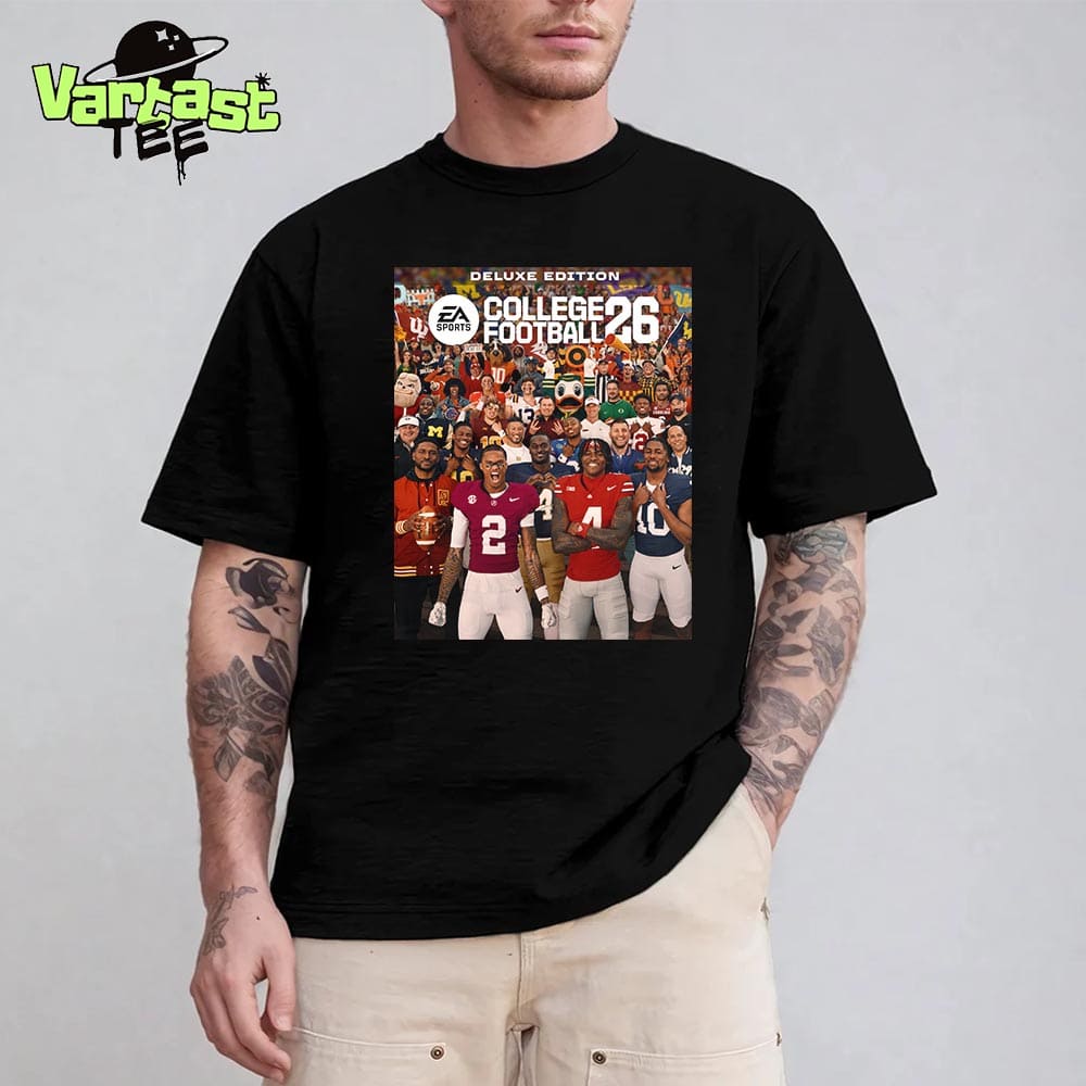 EA Sports College Football 26 CFB26 Deluxe Edition Cover Stars Powerhouse Programs Real World Coaches Electric Traditions Unisex T-Shirt EA Sports College Football 26 CFB26 Deluxe Edition Cover Stars Powerhouse Programs Real World Coaches Electric Traditions Unisex T-Shirt
