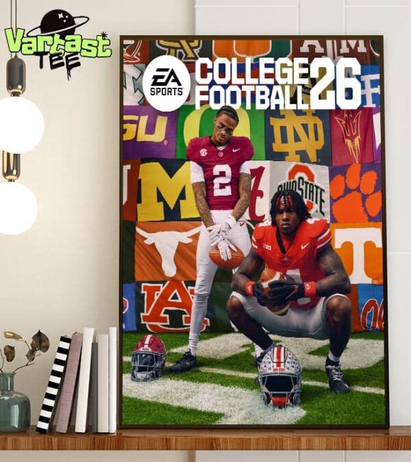 EA Sports College Football 26 CFB26 Regular Cover Stars Featuring Ryan Williams And Jeremiah Smith Home Decor Poster Canvas