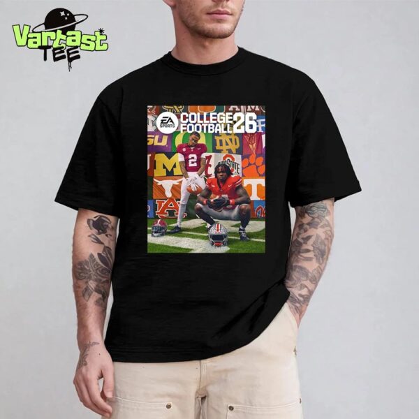 EA Sports College Football 26 CFB26 Regular Cover Stars Featuring Ryan Williams And Jeremiah Smith Unisex T-Shirt