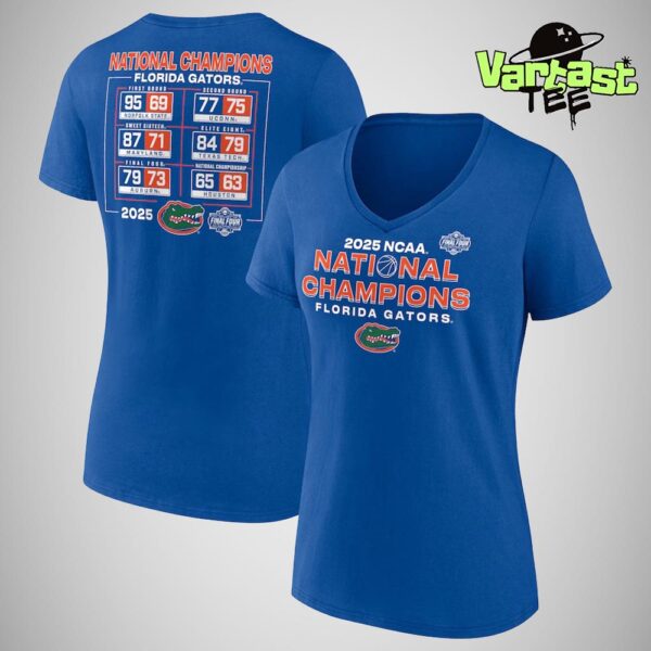 Florida Gators 2025 NCAA Men’s Basketball National Champions Schedule Two Sided Unisex T-Shirt