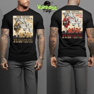 For Those About To Rock We Salute You ACDC PWR Up Tour 2025 Shows Poster At Soldier Field In Chicago IL On May 24th 2025 Two Sided Unisex T-Shirt