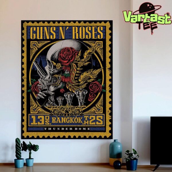 Guns N Roses Tonight’s Poster At Thunder Dome Stadium In Bangkok TH On May 13th 2025 Home Decor Poster Canvas