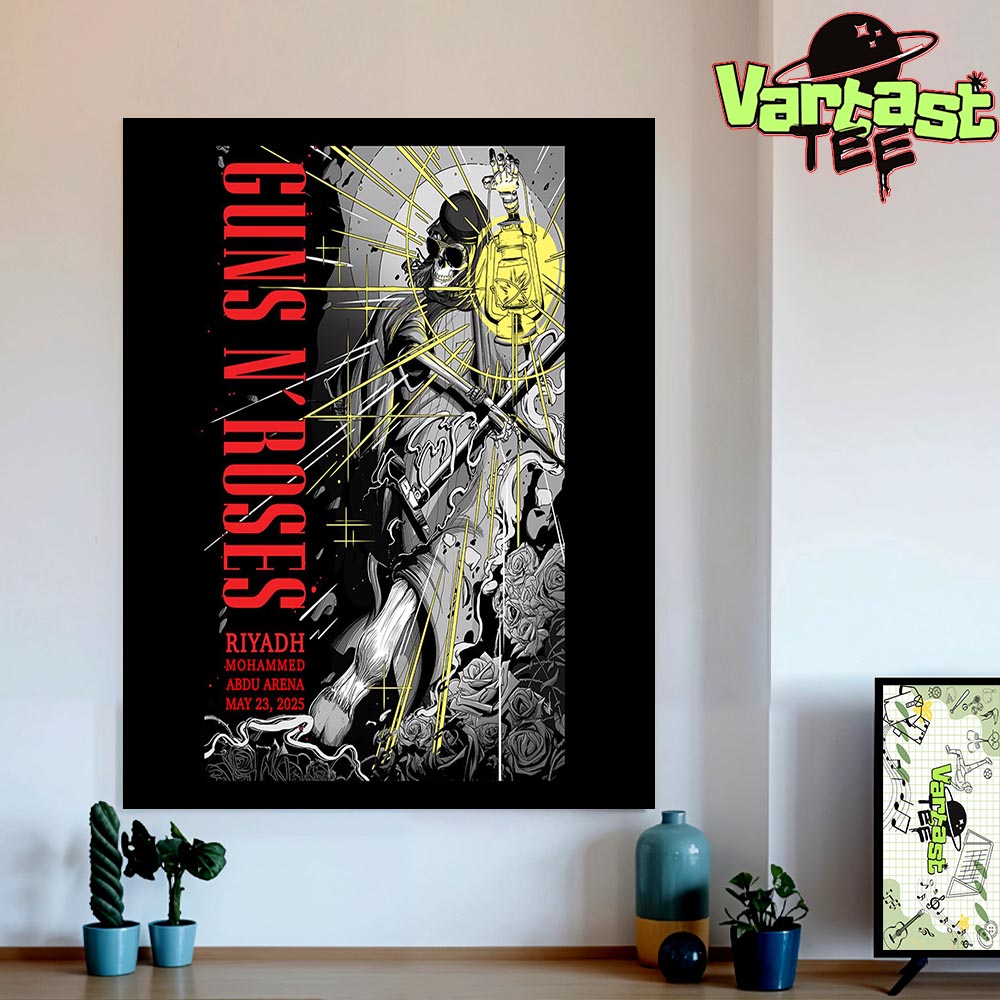 Guns N Roses World Tour 2025 Poster Show At Mohammed Abdu Arena Riyadh On May 23rd 2025 Home Decor Poster Canvas Guns N Roses World Tour 2025 Poster Show At Mohammed Abdu Arena Riyadh On May 23rd 2025 Home Decor Poster Canvas