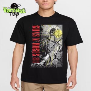 Guns N Roses World Tour 2025 Poster Show At Mohammed Abdu Arena Riyadh On May 23rd 2025 Unisex T-Shirt
