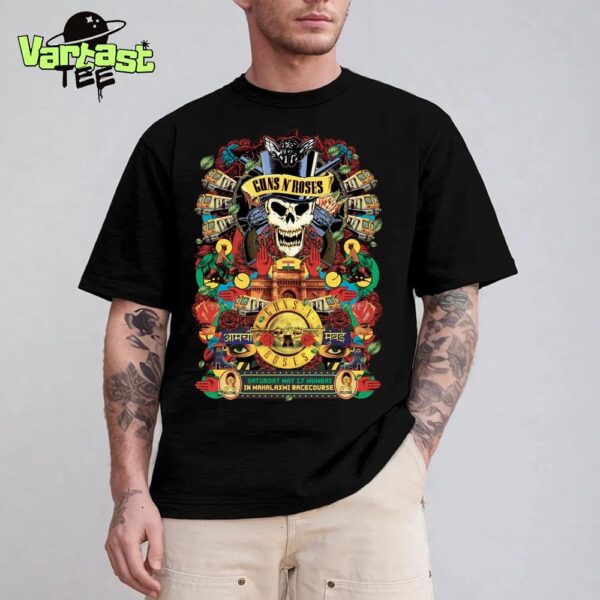 Guns N Roses World Tour Summer 2025 At Mahalaxmi Racecourse In Mumbai IN On May 17th 2025 Unisex T-Shirt