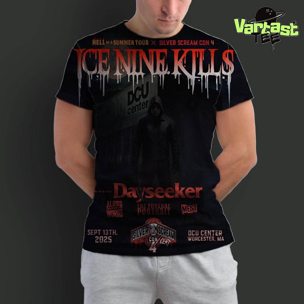 Hell Of A Summer Tour x Silver Scream Con 4 Ice Nine Kills At DCU Center In Worcester MA On September 13th 2025 All Over Print Shirt Hell Of A Summer Tour x Silver Scream Con 4 Ice Nine Kills At DCU Center In Worcester MA On September 13th 2025 All Over Print Shirt