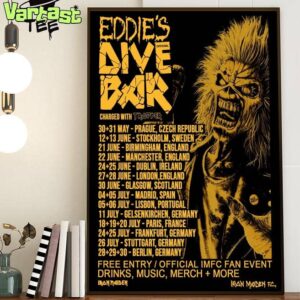 Iron Maiden Run For Your Lives Tour Eddie’s Dive Bar Charged With Trooper On The Road For 2025 Home Decor Poster Canvas
