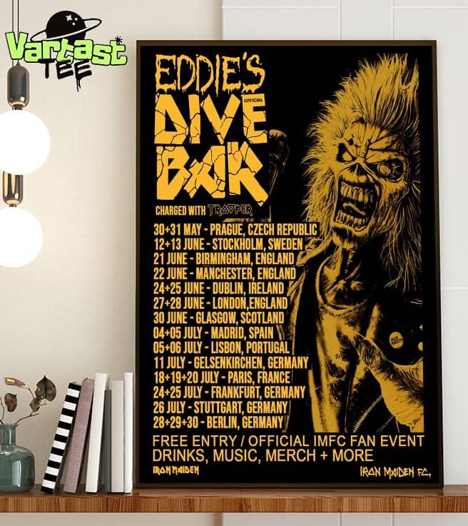 Iron Maiden Run For Your Lives Tour Eddie’s Dive Bar Charged With Trooper On The Road For 2025 Home Decor Poster Canvas Iron Maiden Run For Your Lives Tour Eddie’s Dive Bar Charged With Trooper On The Road For 2025 Home Decor Poster Canvas