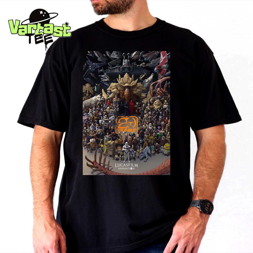 Lucasfilm Animation 20th Anniversary Official Poster Unisex T-Shirt Lucasfilm Animation 20th Anniversary Official Poster Unisex T-Shirt