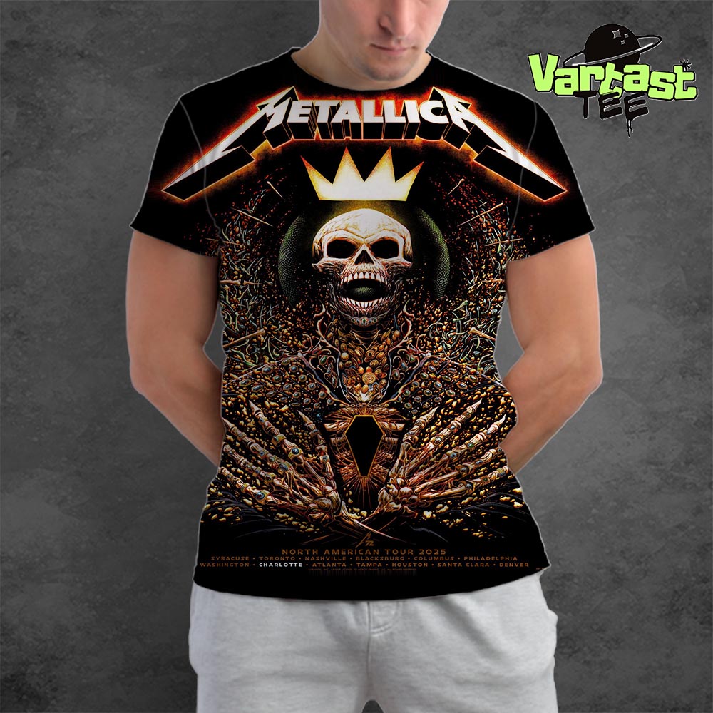 Metallica M72 Charlotte Exclusive Pop-Up Shop Poster At Bank Of America Stadium In Charlotte NC On May 31st 2025 All Over Print Shirt Metallica M72 Charlotte Exclusive Pop-Up Shop Poster At Bank Of America Stadium In Charlotte NC On May 31st 2025 All Over Print Shirt