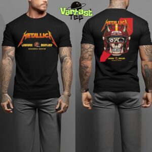 Metallica M72 Landover Pop-Up Shop Poster At Northwest Stadium In Landover Maryland US On May 28th 2025 Art By Ian Williams Two Sided Essential T-Shirt