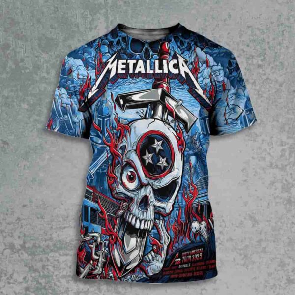 Metallica M72 North American Tour 2025 Event Poster At Pop Up Store Nashville On April 30th And May 3rd All Over Print Shirt