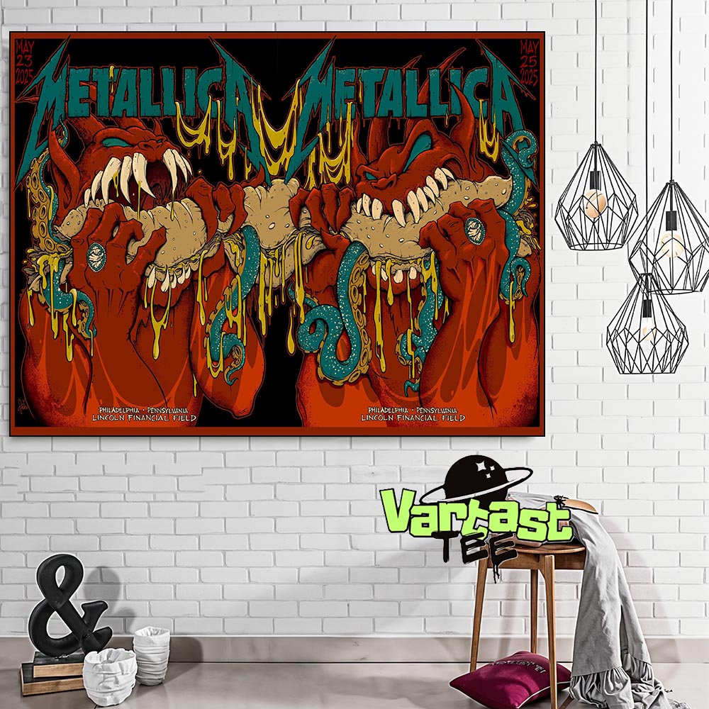 Metallica M72 Philly Philadelphia Combined The Venue Poster At Lincoln Financial Field Philadelphia PA On May 23-25 2025 Home Decor Poster Canvas Metallica M72 Philly Philadelphia Combined The Venue Poster At Lincoln Financial Field Philadelphia PA On May 23-25 2025 Home Decor Poster Canvas