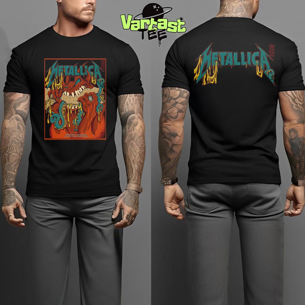 Metallica M72 Philly Philadelphia Night 2 The Venue Poster At Lincoln Financial Field Philadelphia PA On May 25th 2025 Two Sided Classic T-Shirt Metallica M72 Philly Philadelphia Night 2 The Venue Poster At Lincoln Financial Field Philadelphia PA On May 25th 2025 Two Sided Classic T-Shirt