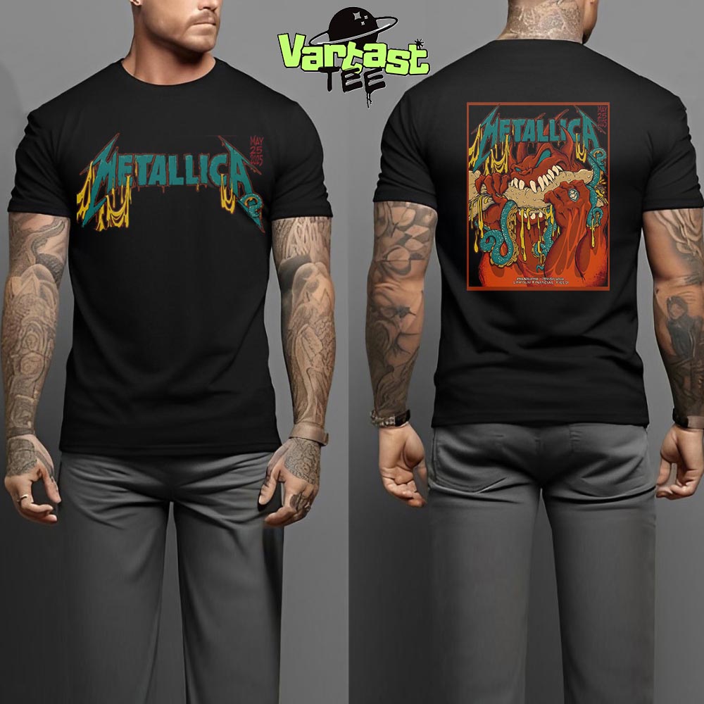 Metallica M72 Philly Philadelphia Night 2 The Venue Poster At Lincoln Financial Field Philadelphia PA On May 25th 2025 Two Sided Unisex T-Shirt Metallica M72 Philly Philadelphia Night 2 The Venue Poster At Lincoln Financial Field Philadelphia PA On May 25th 2025 Two Sided Unisex T-Shirt