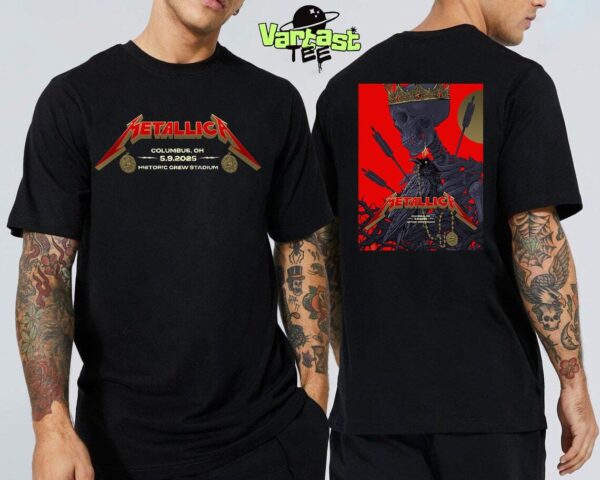 Metallica M72 Sonic Temple At Sonic Temple Festival Historic Crew Stadium Columbus OH On May 9th 2025 Tonight’s Show Poster Created By Vance Kelly Two Sided Classic T-Shirt