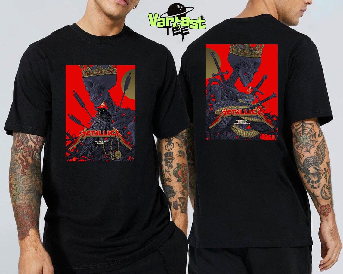 Metallica M72 Sonic Temple Combined Poster The Venue At Historic Crew Stadium Columbus OH On May 9th-11th 2025 Poster Created By Vance Kelly Two Sided Unisex T-Shirt Metallica M72 Sonic Temple Combined Poster The Venue At Historic Crew Stadium Columbus OH On May 9th-11th 2025 Poster Created By Vance Kelly Two Sided Unisex T-Shirt