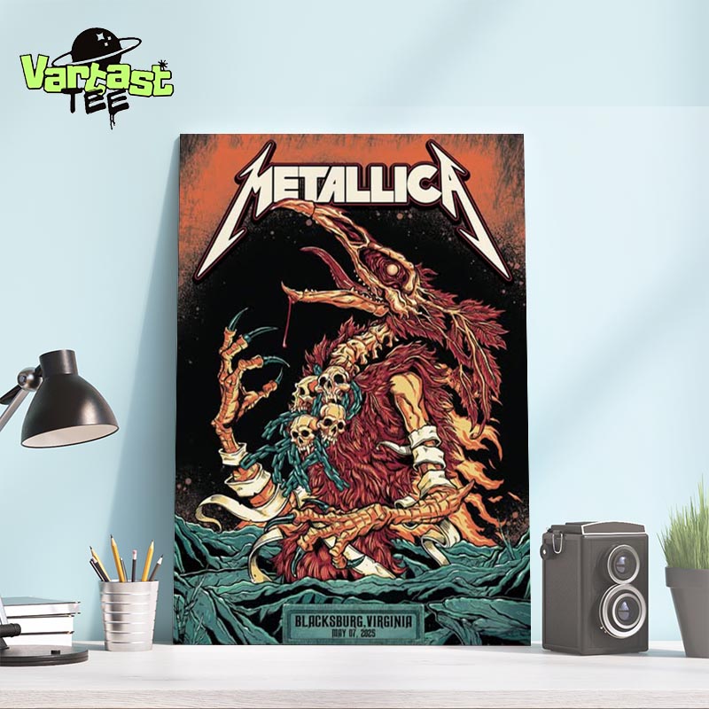 Metallica M72 Virginia Tech Pop-Up Shop Poster At Lane Stadium Blacksburg Virginia US On May 7th 2025 For M72 World Tour M72 North American Tour Home Decor Poster Canvas Metallica M72 Virginia Tech Pop-Up Shop Poster At Lane Stadium Blacksburg Virginia US On May 7th 2025 For M72 World Tour M72 North American Tour Home Decor Poster Canvas