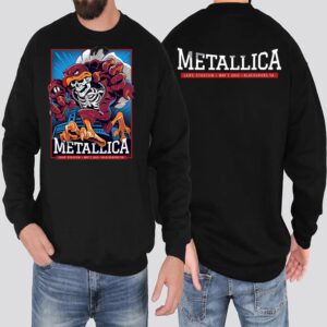 Metallica M72 Virginia Tech Tonight Show Poster At Lane Stadium Blacksburg VA On May 7th 2025 Created By Nate Dino Two Sided Classic T-Shirt