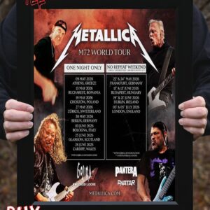 Metallica M72 World Tour Returns To Europe In 2026 16 Shows 9 Countries 4 No Repeat Weekends And 1 Unforgettable Tour Home Decor Poster Canvas