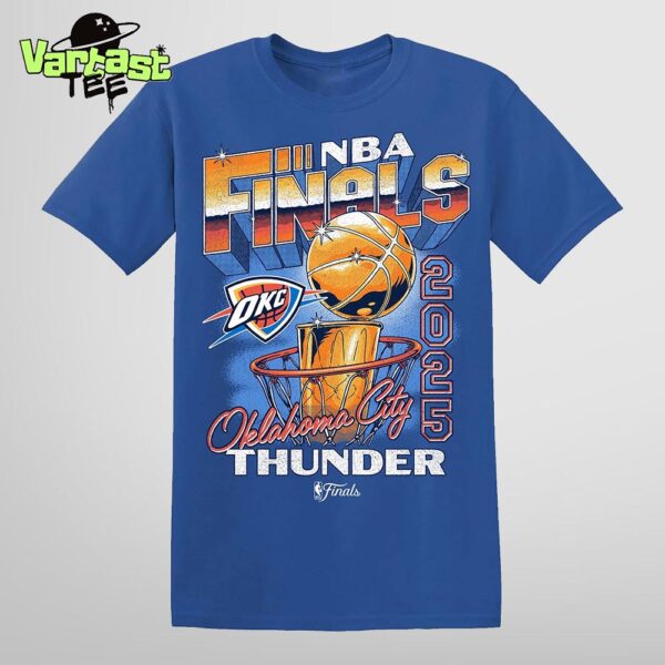 OKC Thunder 2025 NBA Finals Vintage Hoop And Trophy Unisex Essential T-Shirt