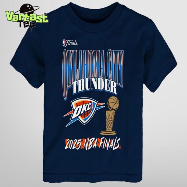 Oklahoma City Thunder 2025 NBA Finals Logo And Trophy Unisex Essential T-Shirt