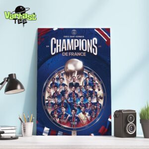 Paris Saint-Germain 2024-2025 Ligue 1 Champions De France Home Decor Poster Canvas