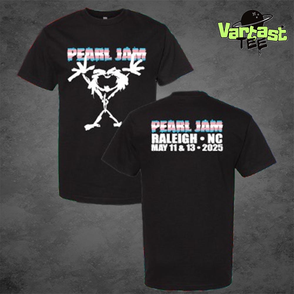 Pearl Jam Trans Stickman Merch Tee At Lenovo Center In Raleigh NC On May 11-13 2025 Two Sided Classic T-Shirt Pearl Jam Trans Stickman Merch Tee At Lenovo Center In Raleigh NC On May 11-13 2025 Two Sided Classic T-Shirt