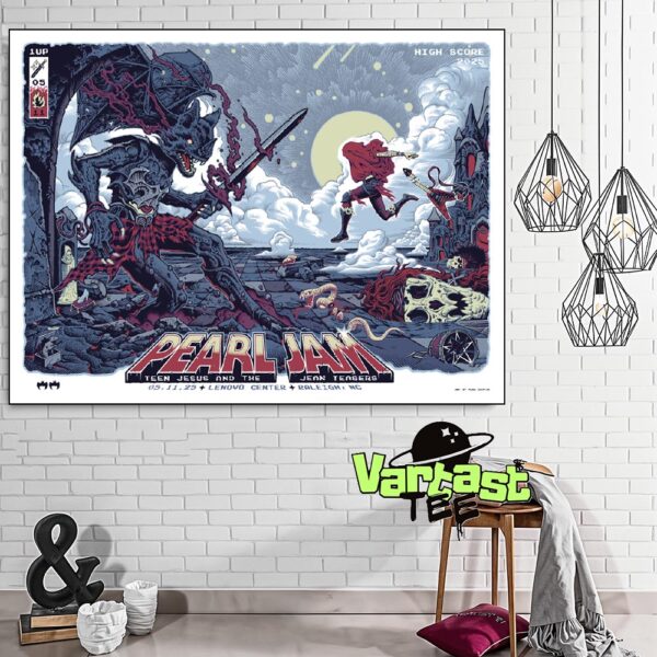 Pearl Jam With Teen Jesus And The Jean Teasers At Lenovo Center In Raleigh NC On May 11th 2025 The Event Poster Home Decor Poster Canvas