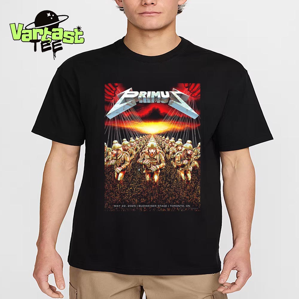 Primus x Metallica Master Of Puppets Tonights Show Poster At Budweiser Stage In Toronto ON on May 22nd 2025 Unisex T-Shirt Primus x Metallica Master Of Puppets Tonights Show Poster At Budweiser Stage In Toronto ON on May 22nd 2025 Unisex T-Shirt